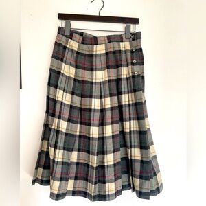 Vintage L.L. Bean Wool Plaid Skirt - Size 14